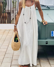 Solid Backless Cami Dress