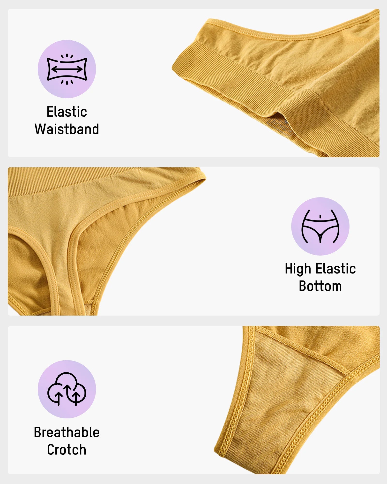 Cotton Seamless Active Sport Thong (9 Pack)