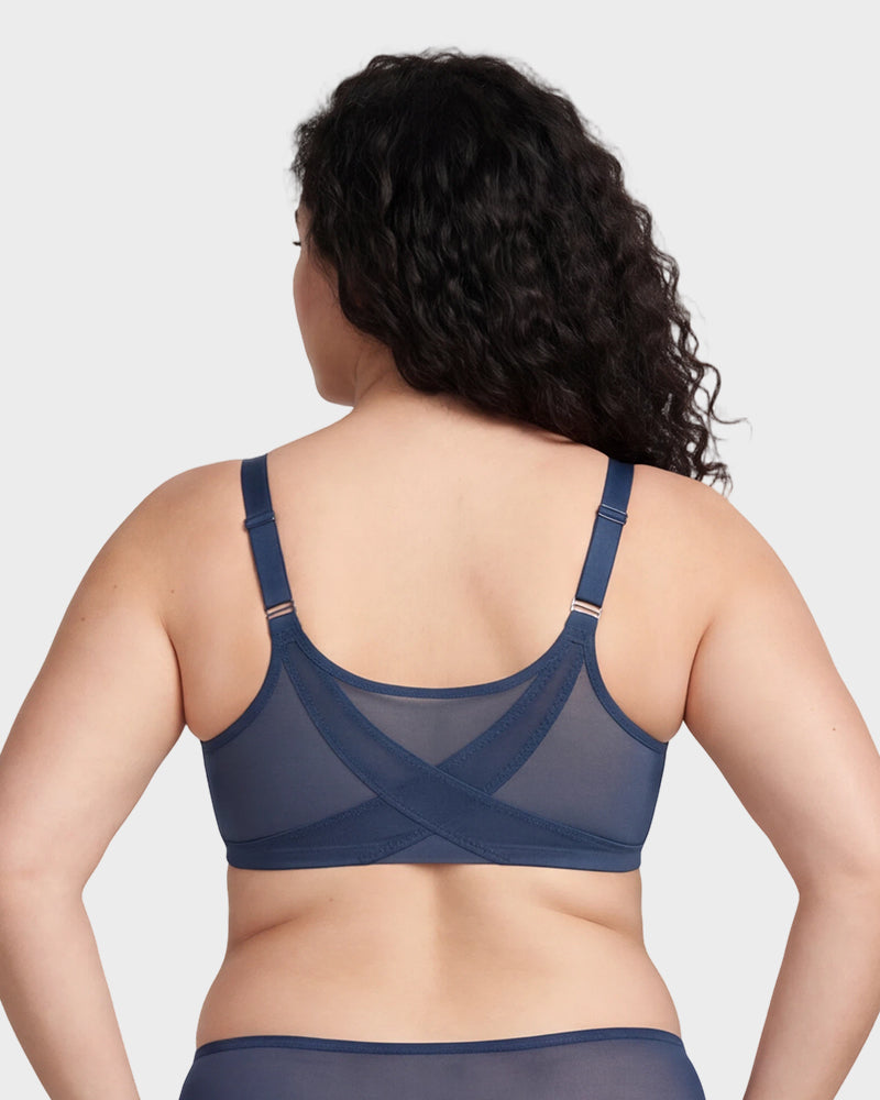 Front Clasp Mesh Support Bra