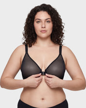 Front Clasp Mesh Support Bra
