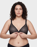 Front Clasp Mesh Support Bra