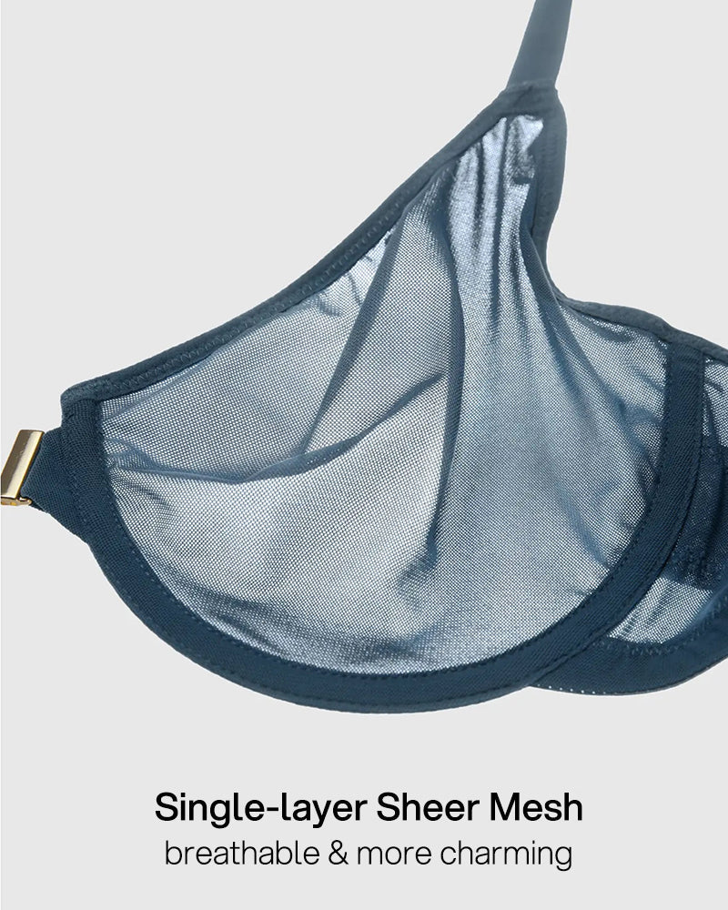Front Clasp Mesh Support Bra