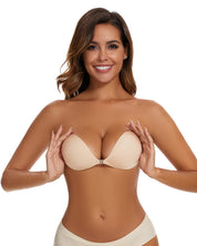 Front Closure Self-Adhesive Invisible Push-Up Bra (2 Pairs)