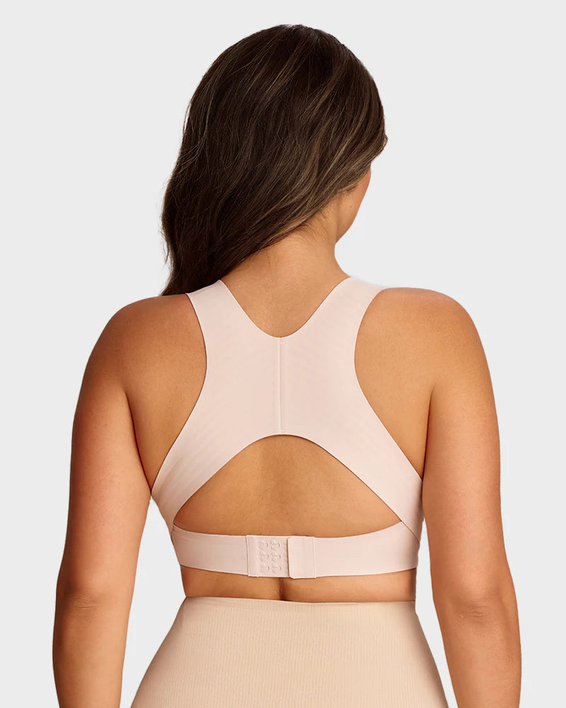 Wireless Posture Support Cross-Back Bra with Front Closure
