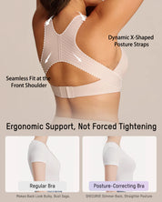 Wireless Posture Support Cross-Back Bra with Front Closure