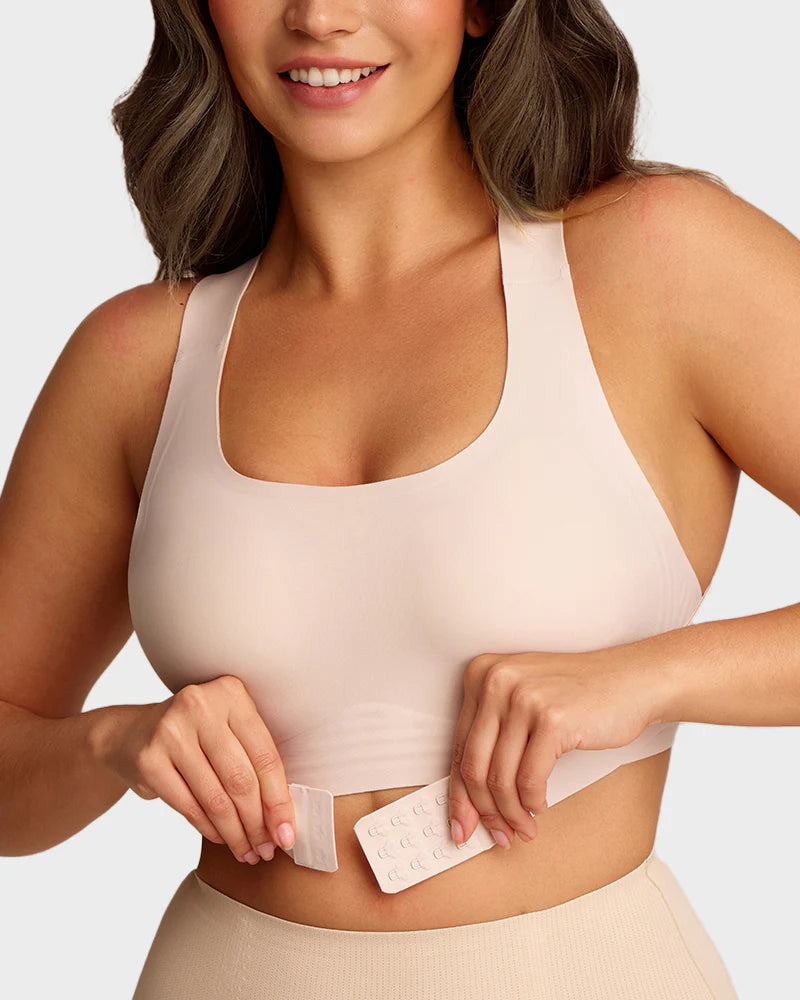 Wireless Posture Support Cross-Back Bra with Front Closure