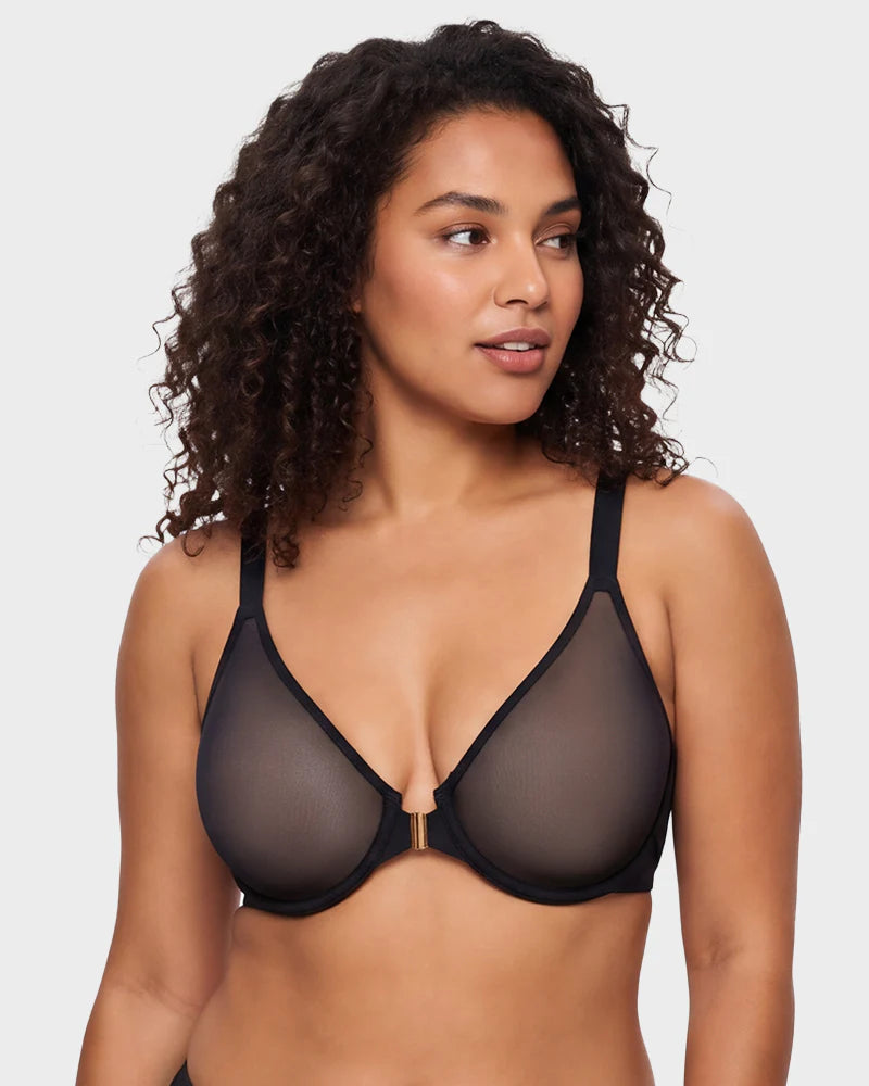 Front Clasp Mesh Support Bra