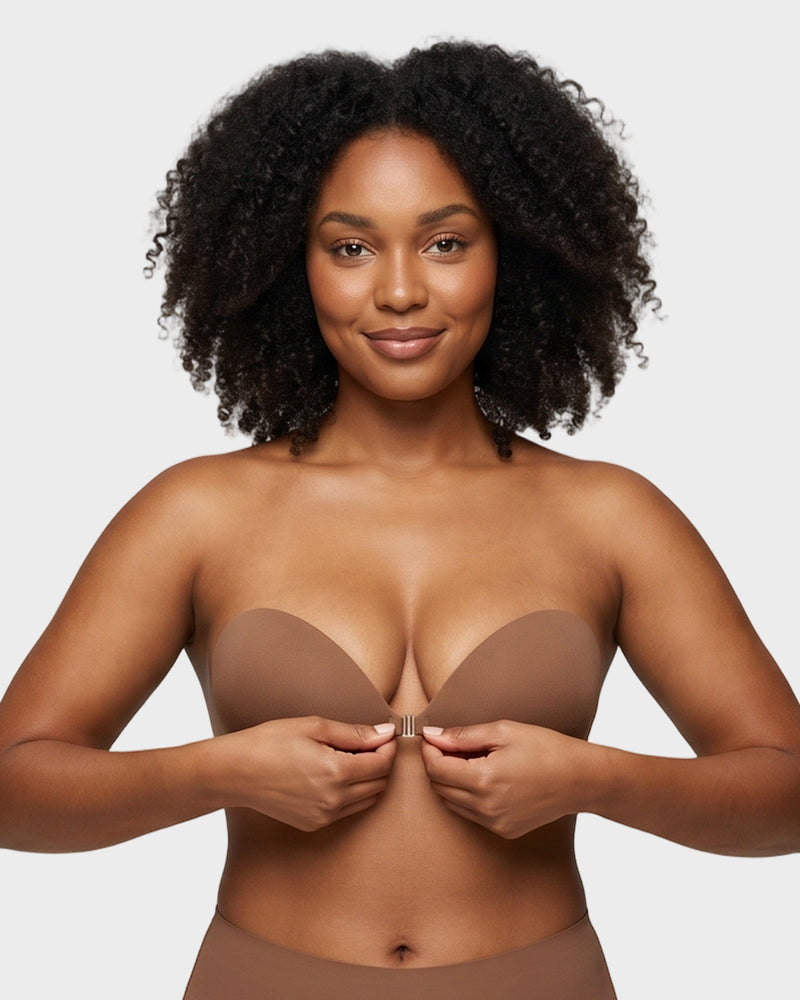 Front Closure Self-Adhesive Invisible Push-Up Bra (2 Pairs)