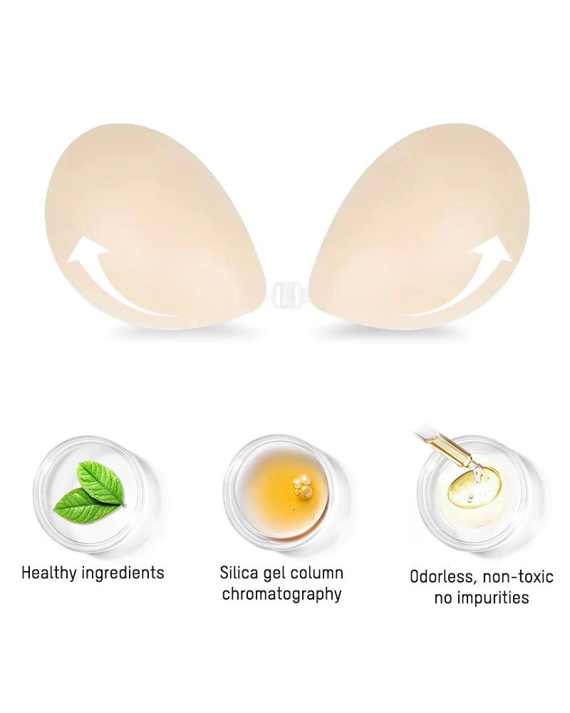 Front Closure Self-Adhesive Invisible Push-Up Bra (2 Pairs)