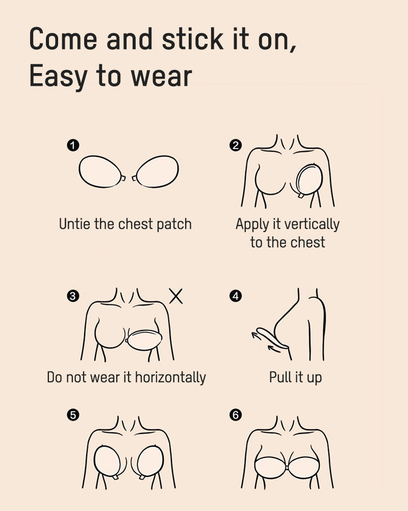 Front Closure Self-Adhesive Invisible Push-Up Bra (2 Pairs)