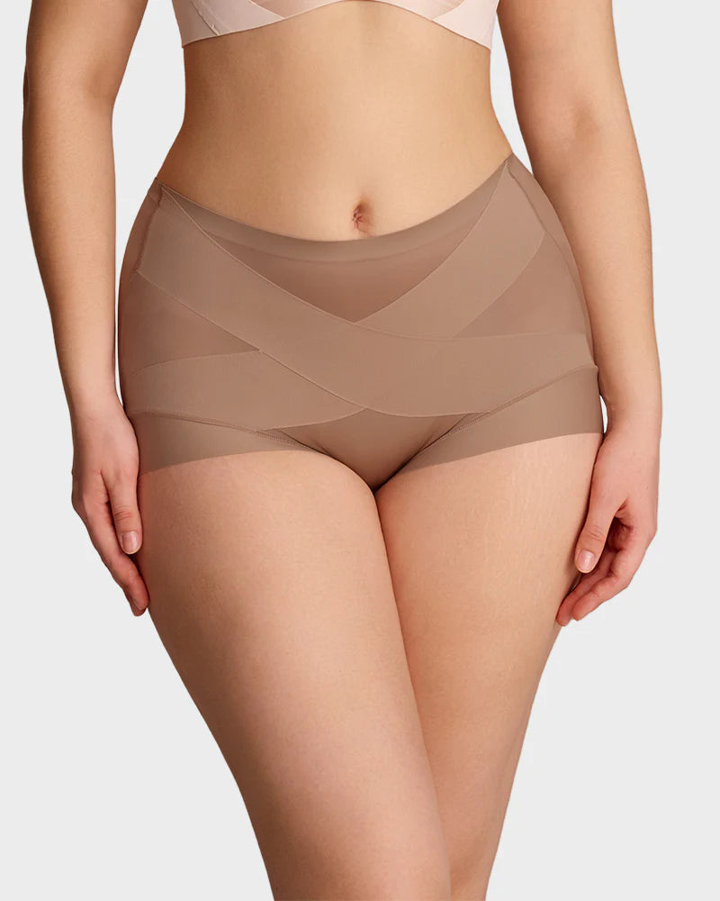 Cross Compression High Waist Control Shaping Panties (6 Pack)