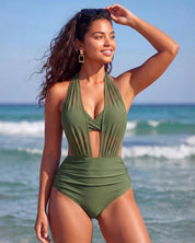 Two-Way Mesh High-Waisted Tummy Control Bikini Set