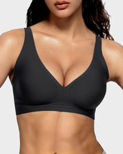 Plunge Push-Up Seamless Barely-There Wireless Bra