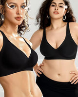 Plunge Push-Up Seamless Barely-There Wireless Bra