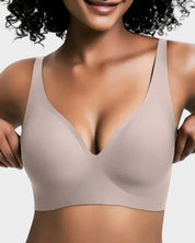 Plunge Push-Up Seamless Barely-There Wireless Bra