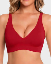 Plunge Push-Up Seamless Barely-There Wireless Bra