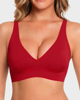 Plunge Push-Up Seamless Barely-There Wireless Bra