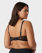 Sheer Dotted Mesh Unlined Balconette Bra
