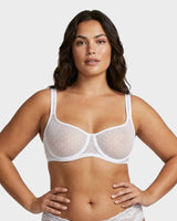 Sheer Dotted Mesh Unlined Balconette Bra