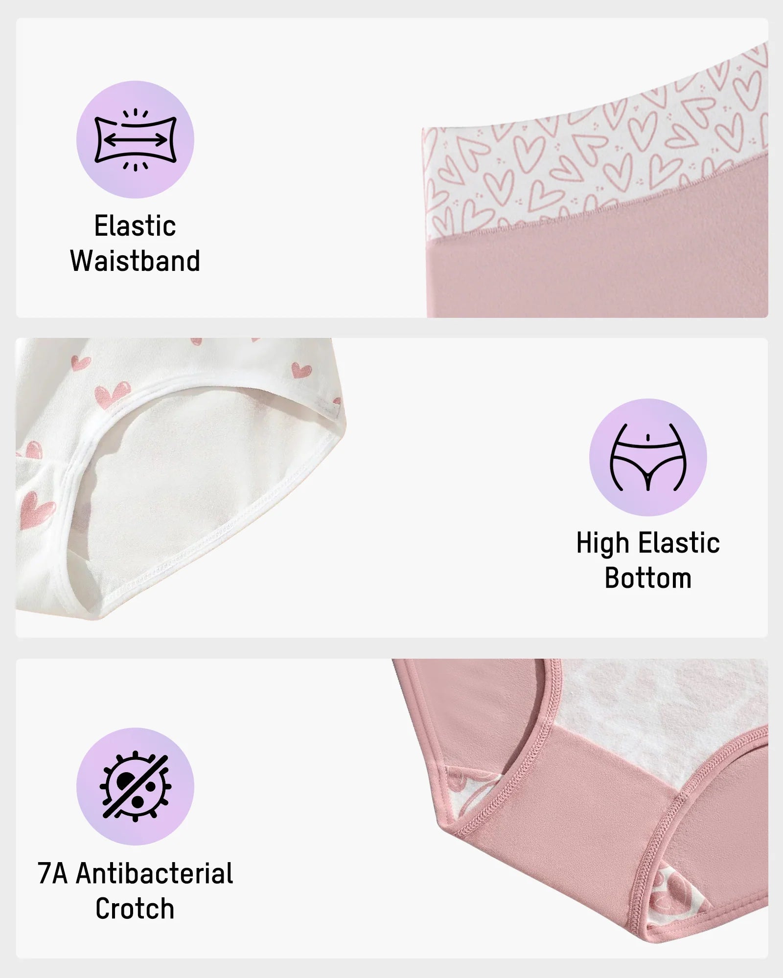 Soft Cotton High-Rise Sweetheart Panties (6 Pack)