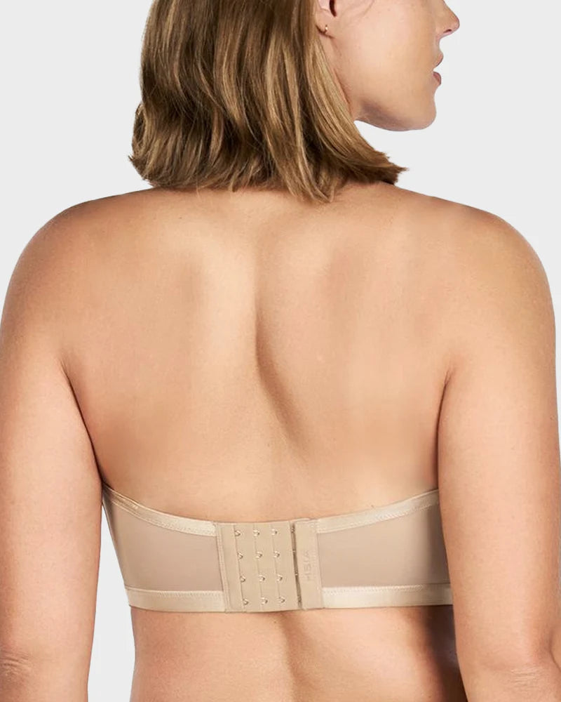 Sheer Mesh Strapless Underwire Balconette Bra
