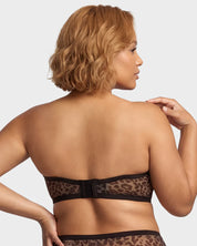 Sheer Mesh Strapless Underwire Balconette Bra