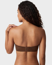 Sheer Mesh Strapless Underwire Balconette Bra