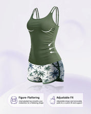 Ruched Tummy Control Tankini Set