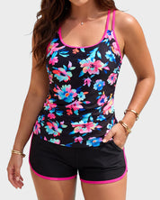 Ruched Tummy Control Tankini Set