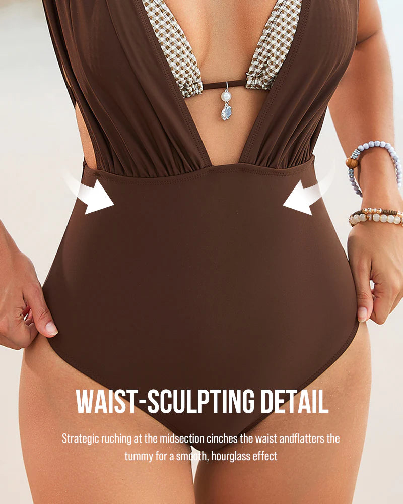 Two-Way Draped Halter Sculpting Bikini Set