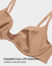 Unlined Underwire Plunge Balconette Bra