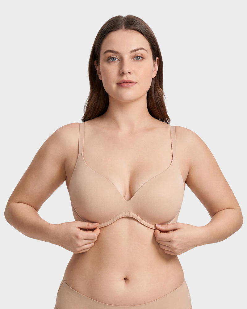 Unlined Underwire Plunge Balconette Bra
