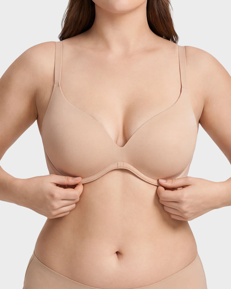 Unlined Underwire Plunge Balconette Bra