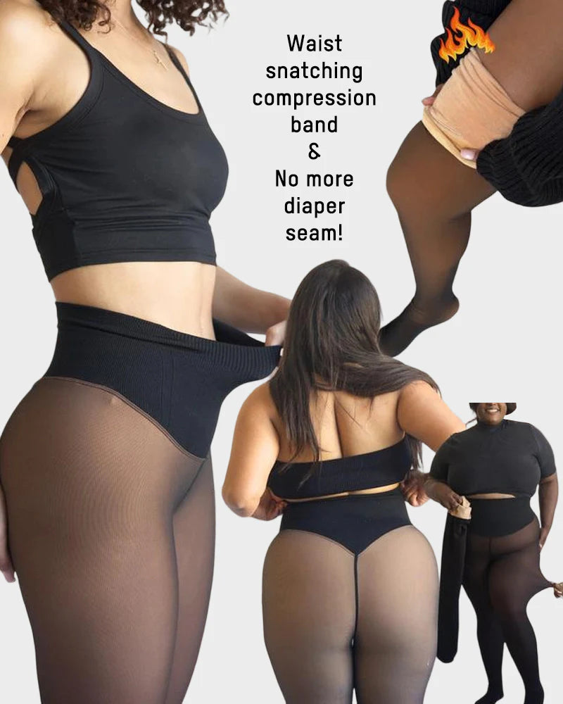 High Waist One-Seam Shaping Soft Fleece Leggings