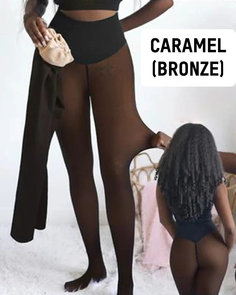 High Waist One-Seam Shaping Soft Fleece Leggings