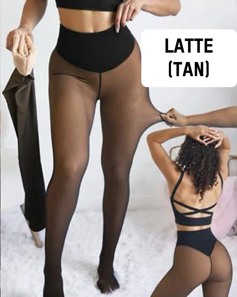 High Waist One-Seam Shaping Soft Fleece Leggings