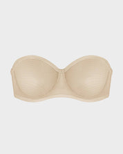 Sheer Mesh Strapless Underwire Balconette Bra