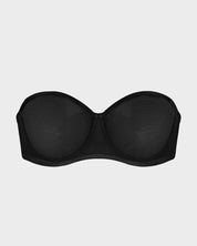 Sheer Mesh Strapless Underwire Balconette Bra