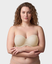 Sheer Mesh Strapless Underwire Balconette Bra