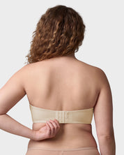 Sheer Mesh Strapless Underwire Balconette Bra