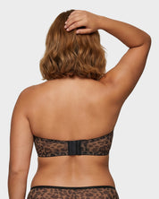 Sheer Mesh Strapless Underwire Balconette Bra