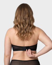 Sheer Mesh Strapless Underwire Balconette Bra