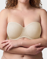 Sheer Mesh Strapless Underwire Balconette Bra