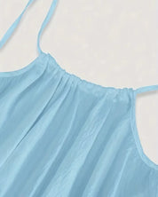 Solid Backless Cami Dress