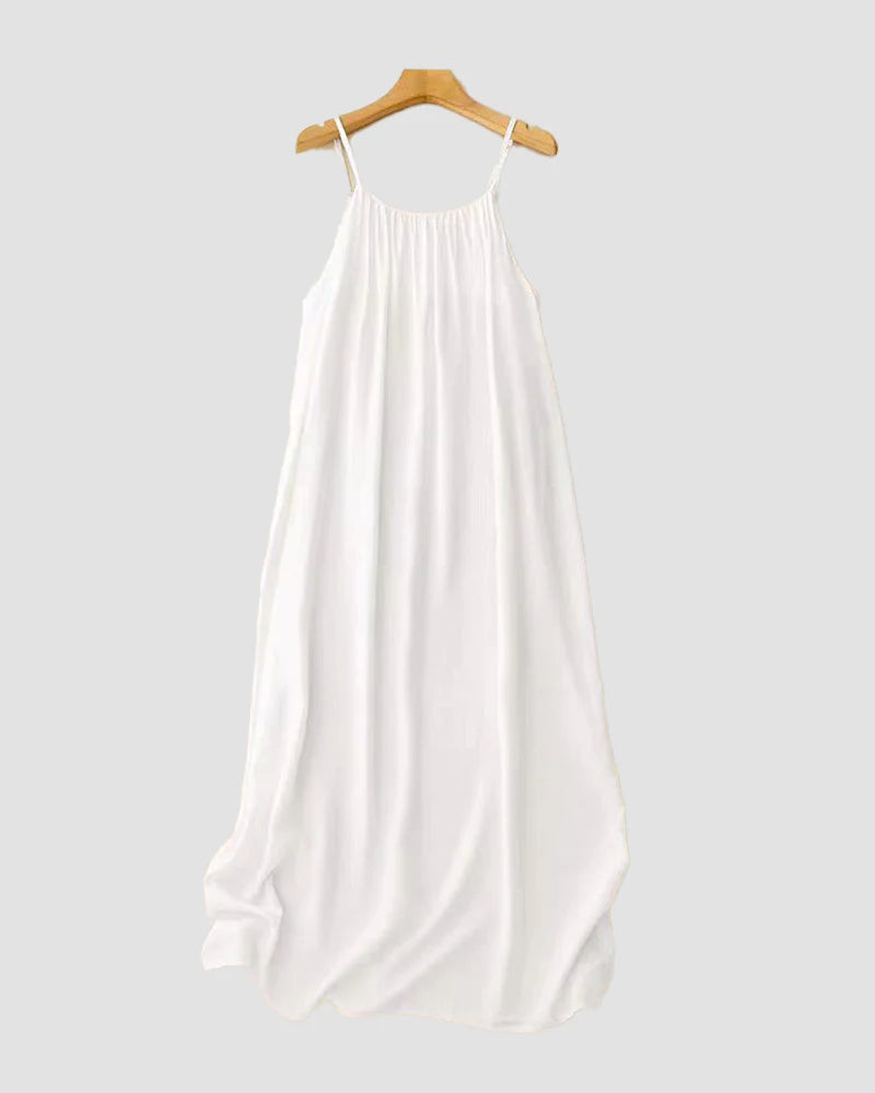 Solid Backless Cami Dress